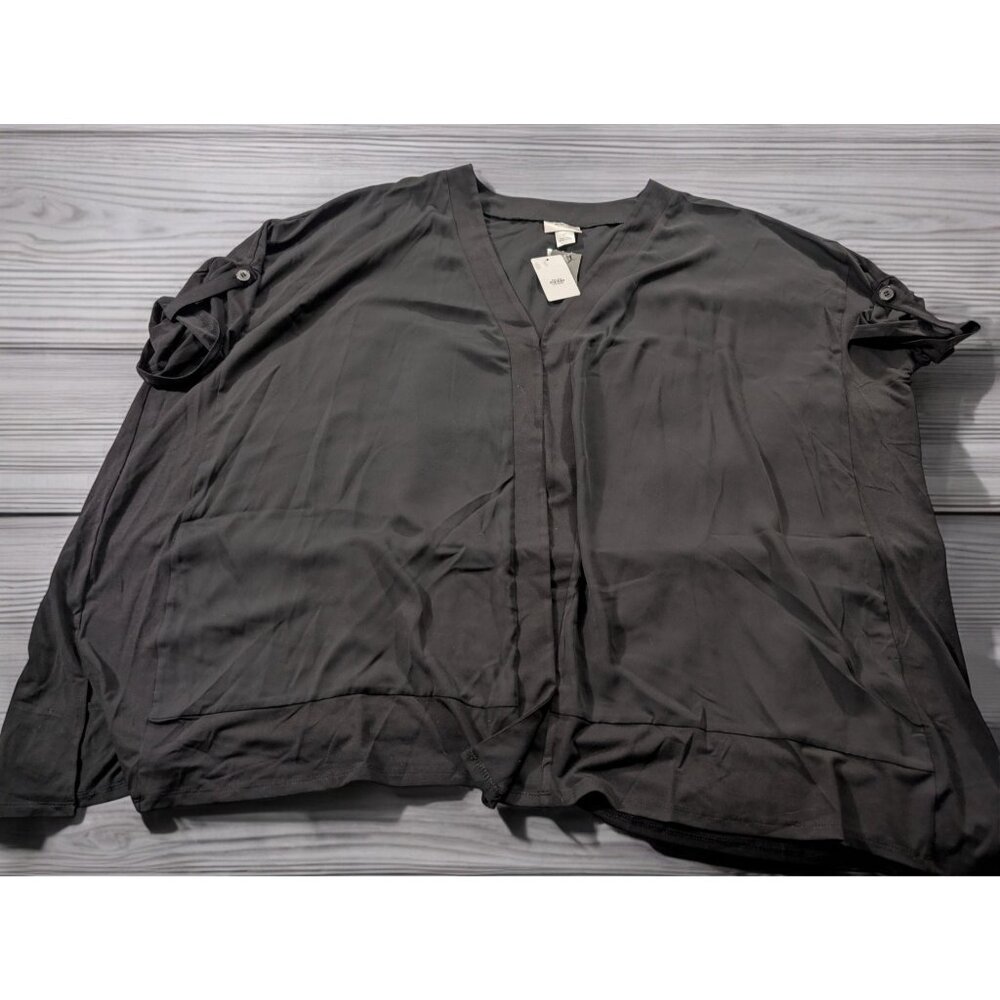 NWT Avenue Studio Womens Plus Size 22‎ Black Jacket Lightweight Dressy Layers